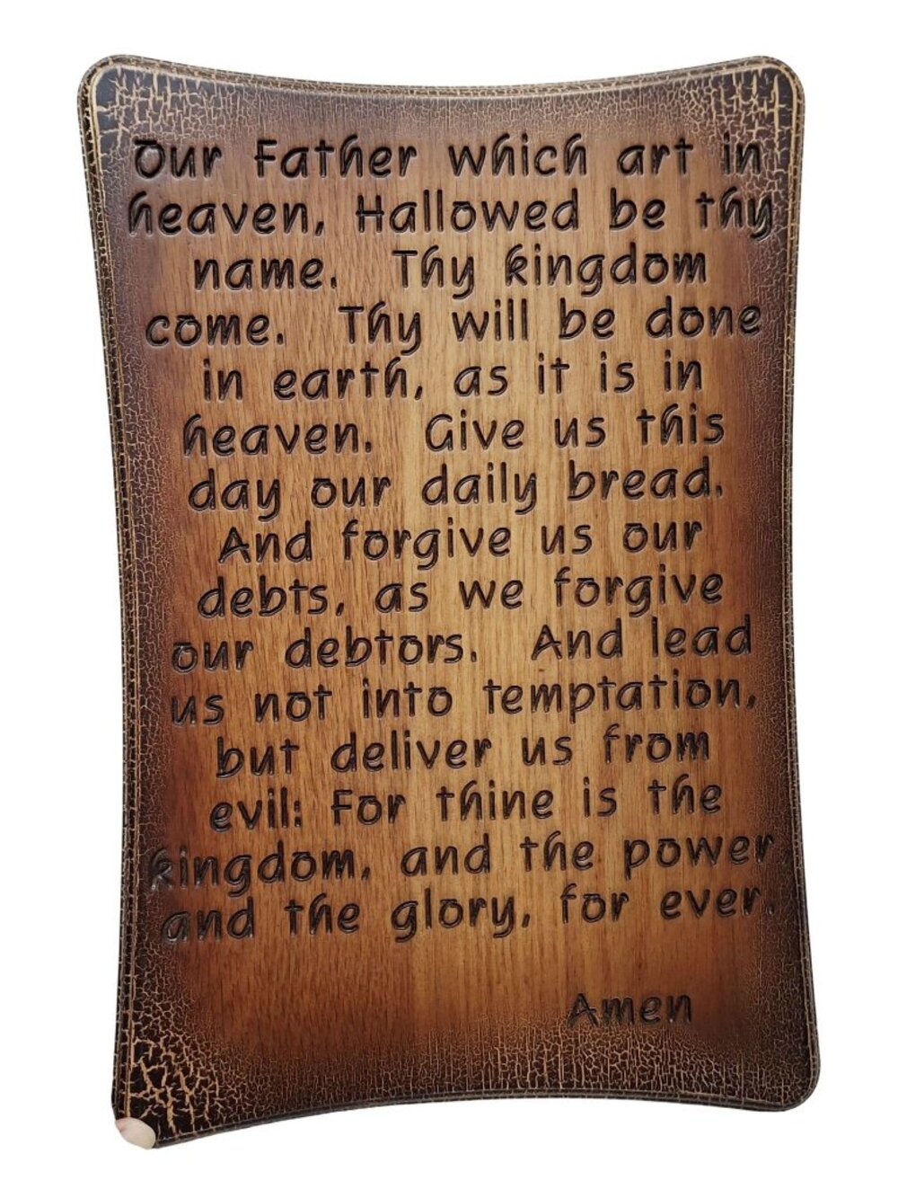 The Lords Prayer Decorative Wooden Plaque Wall Hanging With Engraved Text